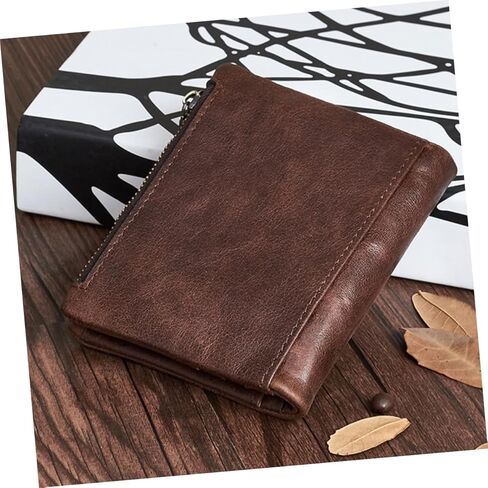 Men's Fashion Double Zippered Rfid Wallet Capacity Credit Card Holder Genuine Leather Clutch Purse in Kuwait