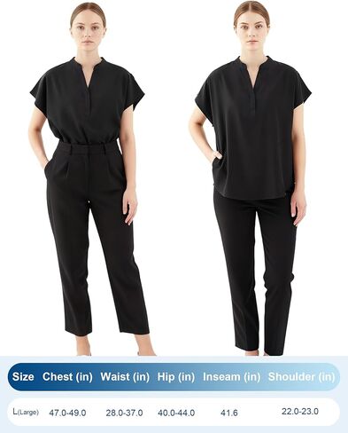 3 Pack Women's Scrub Healthcare Top, L Medical Soft Stretch Tops with Pockets, Breathable Healthcare Tee Shirt Style Uniforms, Black in Saudi Arabia