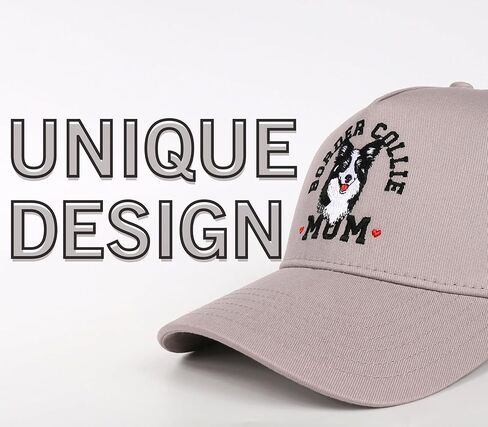 InnoBeta Border Collie Gifts for Women, Border Collie Mom Cap for Mothers' Day, Birthday, Christmas, Adjustable Embroidered Baseball Cap Dove Grey in Saudi Arabia