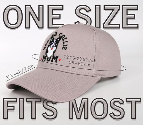 InnoBeta Border Collie Gifts for Women, Border Collie Mom Cap for Mothers' Day, Birthday, Christmas, Adjustable Embroidered Baseball Cap Dove Grey in Saudi Arabia