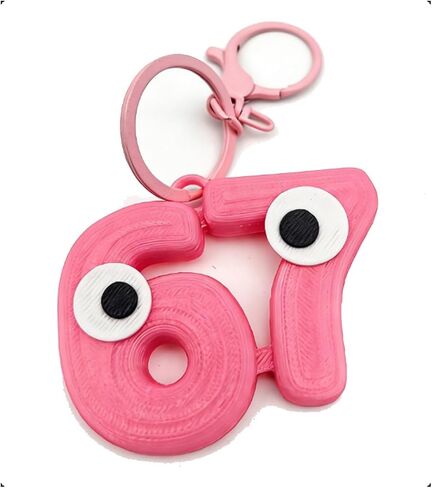 Funny Six Seven Keychain, 67 Meme Keychain 6-7 Popular Saying Funny Tiktok Slang Wording Backpack/Bag Charm Accessory in Saudi Arabia