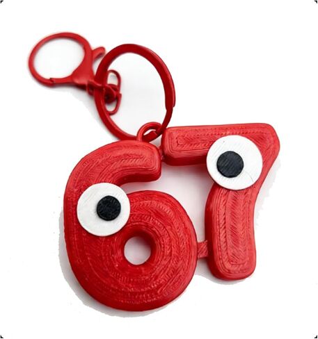 Funny Six Seven Keychain, 67 Meme Keychain 6-7 Popular Saying Funny Tiktok Slang Wording Backpack/Bag Charm Accessory in Saudi Arabia