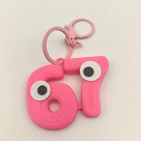 Funny Six Seven Keychain, 67 Meme Keychain 6-7 Popular Saying Funny Tiktok Slang Wording Backpack/Bag Charm Accessory in Saudi Arabia