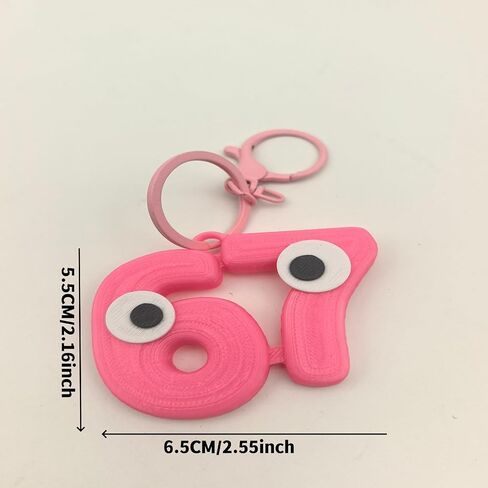 Funny Six Seven Keychain, 67 Meme Keychain 6-7 Popular Saying Funny Tiktok Slang Wording Backpack/Bag Charm Accessory in Saudi Arabia