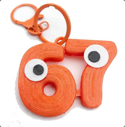Funny Six Seven Keychain, 67 Meme Keychain 6-7 Popular Saying Funny Tiktok Slang Wording Backpack/Bag Charm Accessory in Saudi Arabia