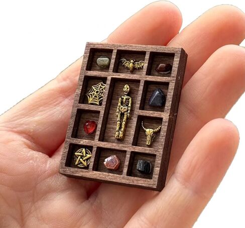 Miniature Wooden Display Case for Jewelry Trinkets Portable Dresser Top Organizer and Decor Shelf for Men and Women in Saudi Arabia