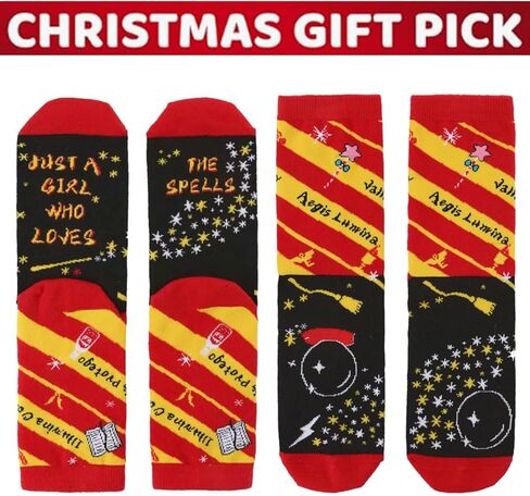 Cute Birthday Gifts for Women Wife Daughter Sister Novelty Socks with Fun Wizard Witch Themed for Her in Saudi Arabia