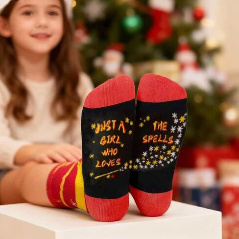Cute Birthday Gifts for Women Wife Daughter Sister Novelty Socks with Fun Wizard Witch Themed for Her in Saudi Arabia