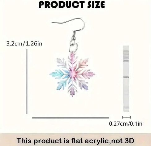 عيد الميلاد ندفة الثلج تتدلى الأقراط للنساء تألق الاكريليك الشتاء القرط الأزرق الأرجواني ندفة الثلج أقراط خفيفة الوزن هيبوالرجينيك عيد الميلاد عطلة المجوهرات in Kuwait
