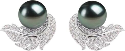 Gifts for Women Wife-Tahitian Black Pearl Earrings, Gift for Wife Wedding Birthday Anniversary Jewelry-Mothers Day Gifts for Mom,Valentines Day Christmas Day Gifts for Her in Saudi Arabia