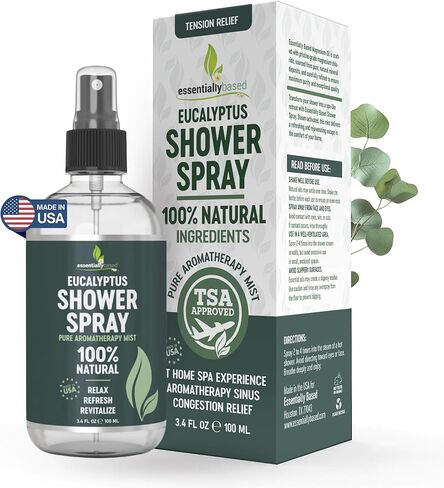 Pure Eucalyptus Shower Spray 8oz - Eucalyptus Spray for Shower, Sauna and Spa - Steam Room Oil - 100% Pure and Organic Oil - Made in USA in Kuwait