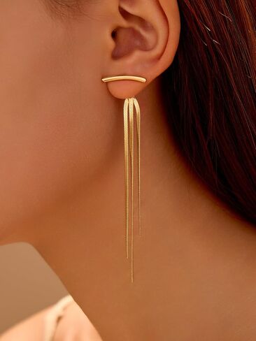 1 Pair Gold Hoop Earrings for Women, Minimalist and Lightweight Style Drop Earrings for Both Casual and Formal Events, Elegance and Trendy Jewelry Accessory, Multiple Styles in Saudi Arabia