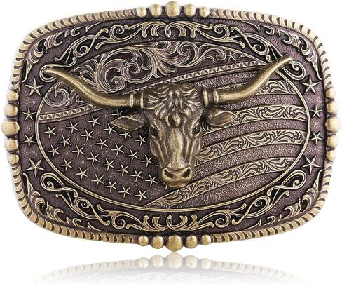 HUABOLA CALYN Long Horn Bull Western Belt Buckle in Kuwait