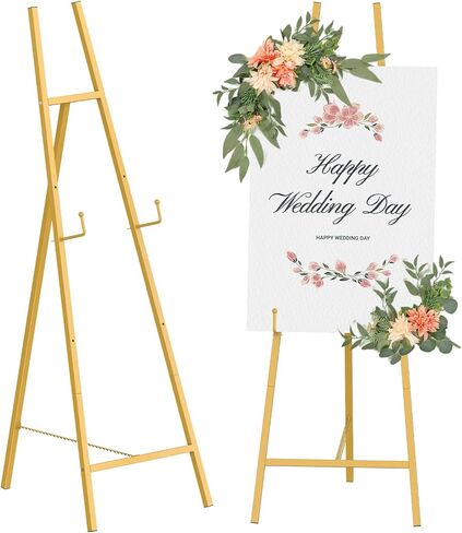 Gold Easel Stand for Sign,Adjustable Easel Dispaly Stand, Metal Easels for Painting,Display Stand for Baby Showers,Birthday Parties in Kuwait