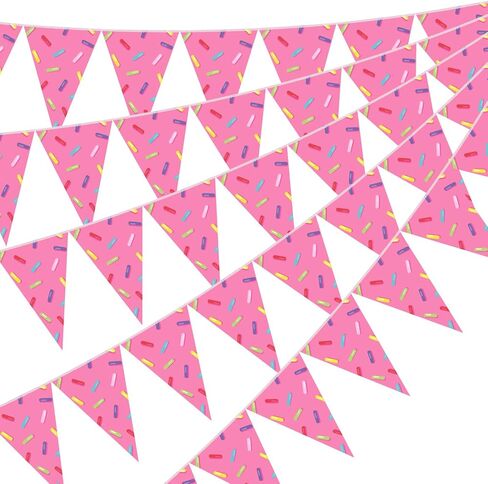 Faccito 5 Pcs Donut Party Decorations Ice Cream Donut Pennant Banner Candyland Birthday Garland Ice Cream Triangle Flags Banner for Sweet Birthday Party Supplies in Kuwait