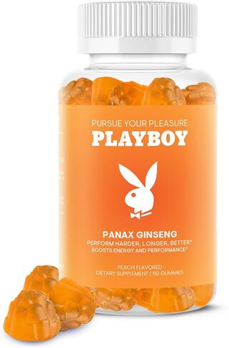 Playboy - Ashwagandha + Relax Gummies (60 Count - Strawberry Flavored) Calmness and Intimacy Wellness for Him and Her - 100% Natural, Vegan Non GMO Ashwagandha Gummies with Lemon Balm & Panax Ginseng in Kuwait