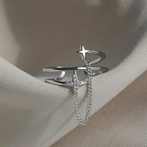 Adjustable Cross Ring for Women, Minimalist Open Band with Sparkling Crystals, Dainty Stackable Faith Jewelry in Saudi Arabia