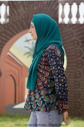 SARJANA Women's Solid Color Georgette Hijab Scarf Fashion Long Scarves Lightweight Head Wrap FREE SIZE in Saudi Arabia