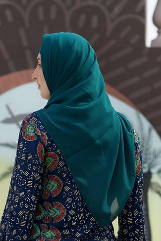 SARJANA Women's Solid Color Georgette Hijab Scarf Fashion Long Scarves Lightweight Head Wrap FREE SIZE in Saudi Arabia