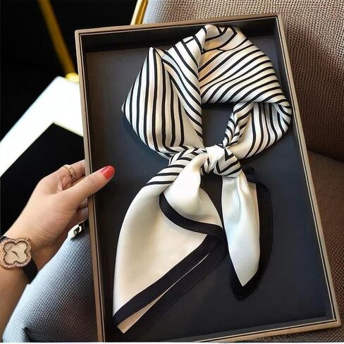28 inch Silk Like Scarf Women's Fashion Pattern Large SquareSatin Headscarf Headdress in Saudi Arabia