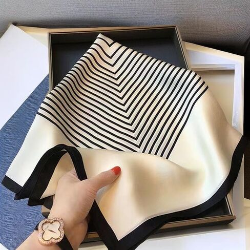 28 inch Silk Like Scarf Women's Fashion Pattern Large SquareSatin Headscarf Headdress in Saudi Arabia