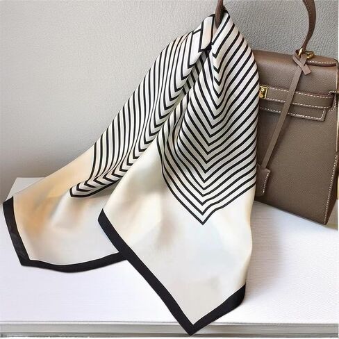 28 inch Silk Like Scarf Women's Fashion Pattern Large SquareSatin Headscarf Headdress in Saudi Arabia