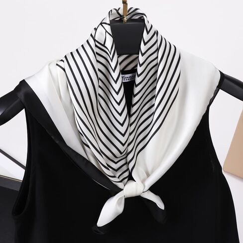 28 inch Silk Like Scarf Women's Fashion Pattern Large SquareSatin Headscarf Headdress in Saudi Arabia