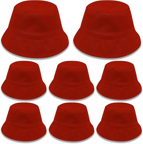 8 PCS White Sublimation Blank Bucket Hat for tie dye Bulk Double Sided Wearable for Men and Women Suitable for Summer Beach Outdoor Camping Solid Color Hand Painted Tie dye Sun Cap in Kuwait