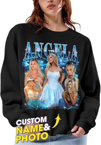 Mit & Mia Bootleg Rap Crewneck Sweatshirt with Face Design for Girlfriend/Boyfriend in Kuwait