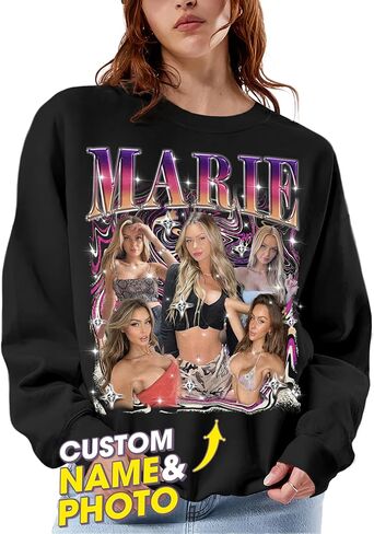 Mit & Mia Bootleg Rap Crewneck Sweatshirt with Face Design for Girlfriend/Boyfriend in Kuwait