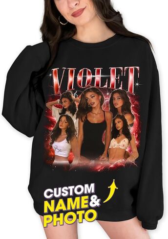 Mit & Mia Bootleg Rap Crewneck Sweatshirt with Face Design for Girlfriend/Boyfriend in Kuwait