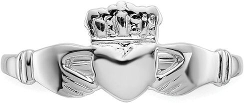 Solid 14k White Gold Ladie's Claddagh Ring (6 to 18 mm) in Saudi Arabia