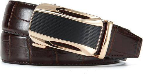 Men's Ratchet Leather Belt for Casual Golf Dress Pants Shirts, Adjustable Fit, Comfortable and Easy To Use in Saudi Arabia