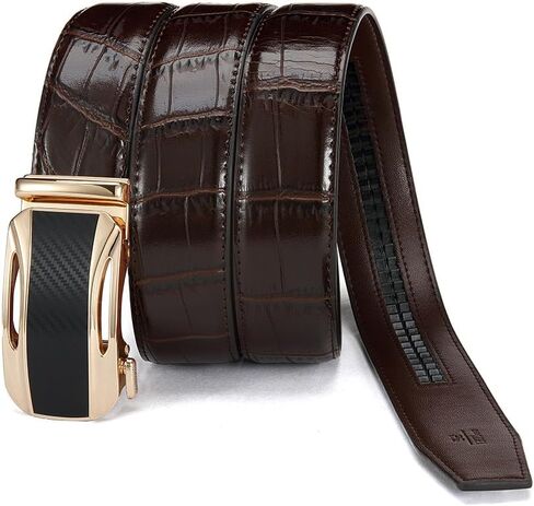 Men's Ratchet Leather Belt for Casual Golf Dress Pants Shirts, Adjustable Fit, Comfortable and Easy To Use in Saudi Arabia