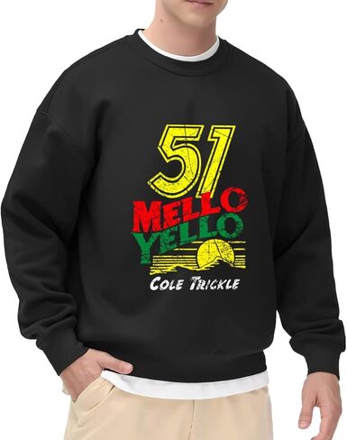 سويت شيرت بغطاء للرأس من الصوف للرجال، 51 Mello Yello Cole Trickle، رقبة مستديرة من الصوف ثقيل الوزن in Kuwait