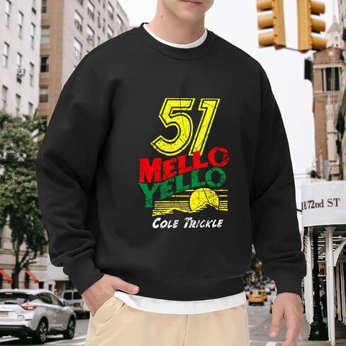 سويت شيرت بغطاء للرأس من الصوف للرجال، 51 Mello Yello Cole Trickle، رقبة مستديرة من الصوف ثقيل الوزن in Kuwait