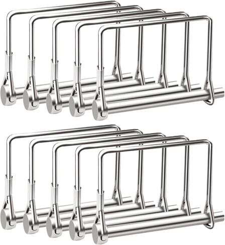 mankk 10PCS 1/4" Trailer Coupler Pin Trailer Hitch Pin Arch Pto Shaft Locking Pin Wire Lock Pin Zinc-Plated PTO Shaft Safety Locking Pin for Farm Lawn Garden Hitches in Saudi Arabia