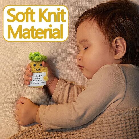 قطعتان من دمية الأناناس الإيجابية المحبوكة، هدايا أناناس كروشيه داعمة عاطفيًا مع بطاقة ملهمة مبهجة لهدايا المهرجانات وحفلات التخرج وديكور تجمع الحفلات in Kuwait