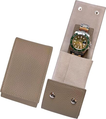 Leather Watch Case, Watch Travel Pouch, Single Watch Box for men and women, Luxury Watch Organizer, Watch Storage (Brown) in Saudi Arabia