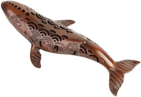 Generic Whale Aromatherapy Furnace Hollow Design Multi-Purpose Handmade Antique Incense Stove Creative Alloy(Copper Red) in Saudi Arabia