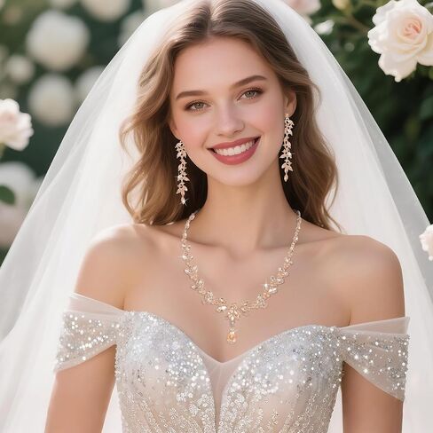Kamirola Bridal Wedding Jewelry Set for Women/Brides/Bridesmaids Crystal Jewelry Set for Wedding Prom Party Bridal Crystal Necklace Earrings Bracelet Set in Saudi Arabia