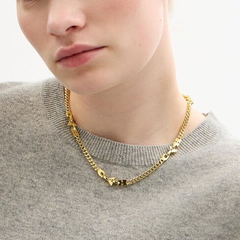 COACH Women's Jumbled Signature Logo Link Necklace in Saudi Arabia