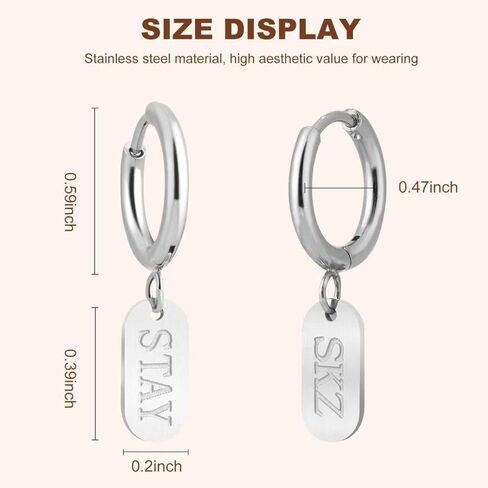 أقراط الضالة أقراط Skz's 316L مجوهرات من الفولاذ المقاوم للصدأ لمحبي البقاء هدايا Merch -1 أزواج in Saudi Arabia