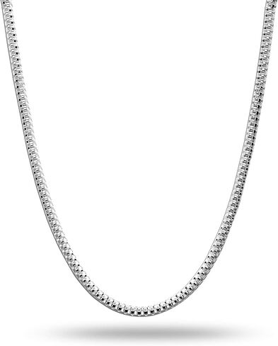 LeCalla 925 Sterling Silver Italian Jewelry 2 MM Popcorn Coreana Chain Necklace for Teen Women and Men (16, 18, 20, 22, 24 Inches) in Saudi Arabia