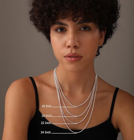 LeCalla 925 Sterling Silver Italian Jewelry 2 MM Popcorn Coreana Chain Necklace for Teen Women and Men (16, 18, 20, 22, 24 Inches) in Saudi Arabia