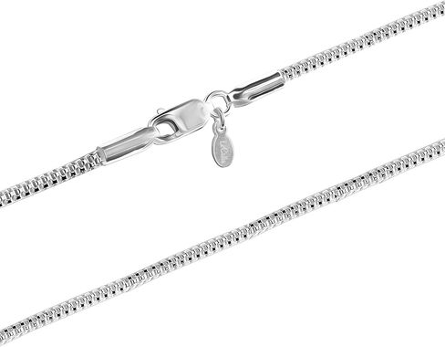 LeCalla 925 Sterling Silver Italian Jewelry 2 MM Popcorn Coreana Chain Necklace for Teen Women and Men (16, 18, 20, 22, 24 Inches) in Saudi Arabia
