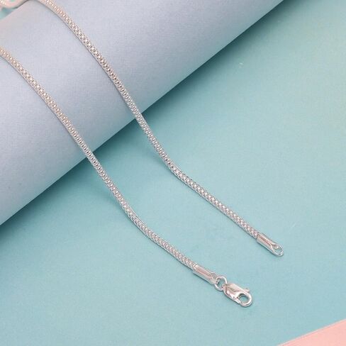 LeCalla 925 Sterling Silver Italian Jewelry 2 MM Popcorn Coreana Chain Necklace for Teen Women and Men (16, 18, 20, 22, 24 Inches) in Saudi Arabia