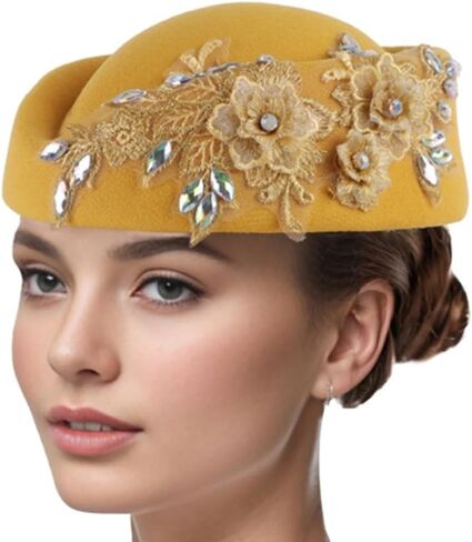 Rhinestones Flower Berets Hat for Cocktail Party 1920s Women Fascinator Caps Theme Party Costume Hat All Matching in Kuwait