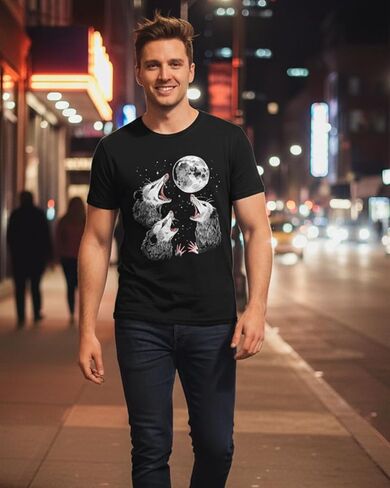 Three Possum Moon T-Shirt – Funny Opossum Meme Tee for Men & Women - Weird Animal Humor, Retro Cursed Gag Gift Graphic Shirt in Saudi Arabia