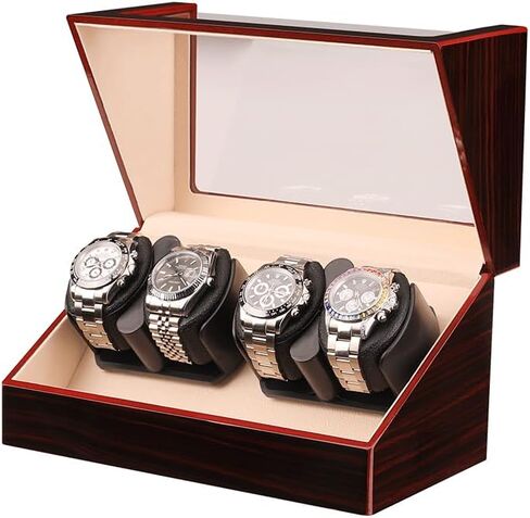 Automatic Watch Winder with 4 Quiet Running Motor,Storage Case for Man/Woman's Watches in Saudi Arabia